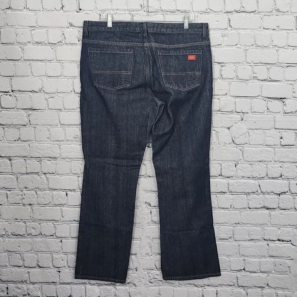 Dickies Womens Straight Leg Jeans Size 14RG Blue Denim Pants Casual
